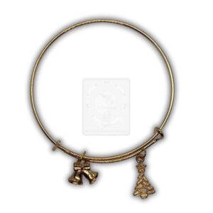 Goldenes Weihnachtsarmband mit Glocken & Baum