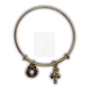 Goldenes Weihnachtsarmband mit Kranz & Zuckerstange