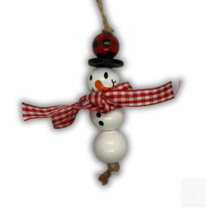 Schneemann Anhänger Rot kariert