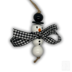 Schneemann Anhänger Schwarz kariert