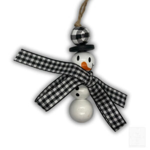 Schneemann Anhänger Karo Schwarz-Weiß