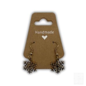 Handgemachte Ohrringe Schneeflocke Bronze