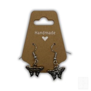 Handgemachte Ohrringe Schmetterling Dunkel