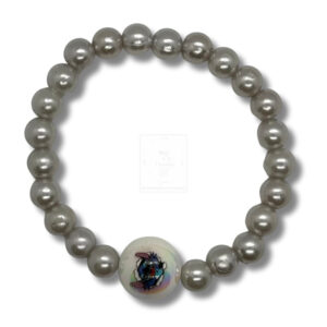 Stitch Perlenarmband elastisch – Silbergrau