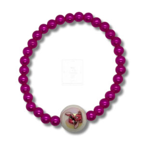 Stitch Perlenarmband elastisch – Pink