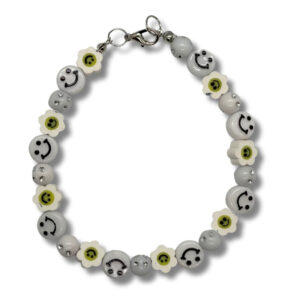 Smiley-Blüten Armband Weiß