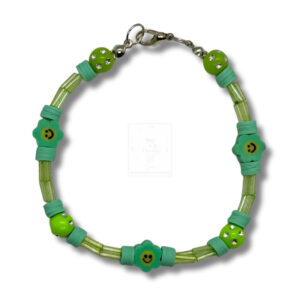Smiley-Blüten Armband Grün