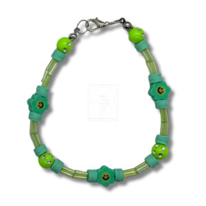 Smiley-Blüten Armband Grün Klar