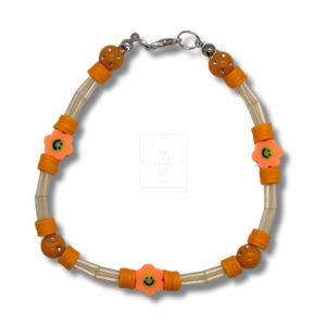Smiley-Blüten Armband Orange Klar