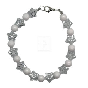 Smiley-Stern Armband Weiß Klar