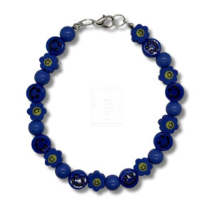 Smiley-Blüten Armband Blau