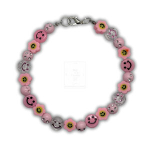 Smiley-Blüten Armband Rosa Klar