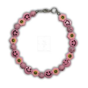 Smiley-Blüten Armband Rosa