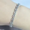 100 % 925 Sterling Silber Tank Kette Moissanit Armband für Frauen Luxus Designer Armbänder Party Hochzeit Geburtstag Geschenke Schmuck 6