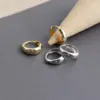 SOFTPIG Echt 925 Sterling Silber 18 Karat Gold Minimalistische Runde Creolen für Frauen Licht Luxus Edlen Schmuck OL Zubehör 3