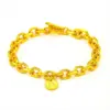 Luxuriöses 18-KT-O-Link-Armband für Damen, reines Gold, kreisförmiges Anhänger-Armband, matt, Hochzeitstag, edler Schmuck, Geschenke