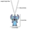 Disney Stitch Volldiamant-Halskette – funkelnder Strass-Anhänger, Lilo & Stitch Bling-Spielzeug für Frauen und Fans 2