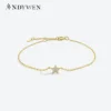 ANDYWEN 2020 Neue 925 Sterling Silber Gold Starry Sky Funkel Stern Verbunden CZ Zirkon Kette Armband Frauen Edlen Schmuck Luxus