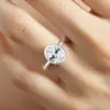 2CT ovale Moissanit-Ringe für Damen, massives 18 Karat Gold, gepolstert, 925er Silber, Lünette, Set, Ehering, Verlobung, Weihnachtsgeschenk, Schmuck 5