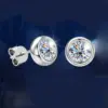 Cbtb Sterling Silber S925 Gold Silber Runde Inlay 0,5-2 Karat Moissanit Ohrstecker für Frauen Verlobung Luxus Schmuck 5