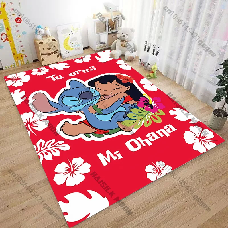 Niedlicher Stitch Cartoon-Teppich! Schlafzimmer-Bodenmatte, Wohnzimmer-Bettvorleger, Rutschfeste Exquisite Heimdekoration, Langlebiger Maschinenwaschbarer Teppich 3