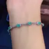 Feiner Schmuck aus 925er-Sterlingsilber mit Edelsteinen, luxuriöses Vintage-Handarmband mit frischem Smaragd für Damen 3