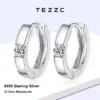 Tezzc D Farbe Moissanit Ohrring S925 Sterling Silber Überzogene Weiß Gold Creolen für Frauen Hochzeit Schmuck Großhandel 1