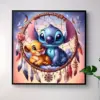 1 Stück großer Stich und Simba auf Traumfänger-Leinwand – 5D-Diamant-Malerei-Set zum Selbermachen, runde Diamanten, lebendige Farben, ideal für Ho 2