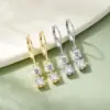 Anziw 42 mm lange baumelnde D-Moissanit-Tropfenohrringe für Frauen, 925er Sterlingsilber, Creolen, Clip-Ohrringe, Hochzeit, edler Schmuck, Geschenk