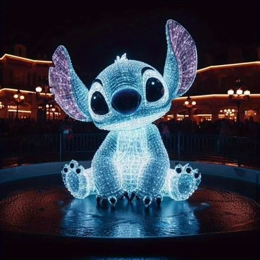 5D-Diamant-Malerei-Set zum Selbermachen – Cartoon, leuchtender Stich, runder synthetischer Acryl-Edelstein, Leinwand-Bastelset, Diamant-Kunstwerk, H 2