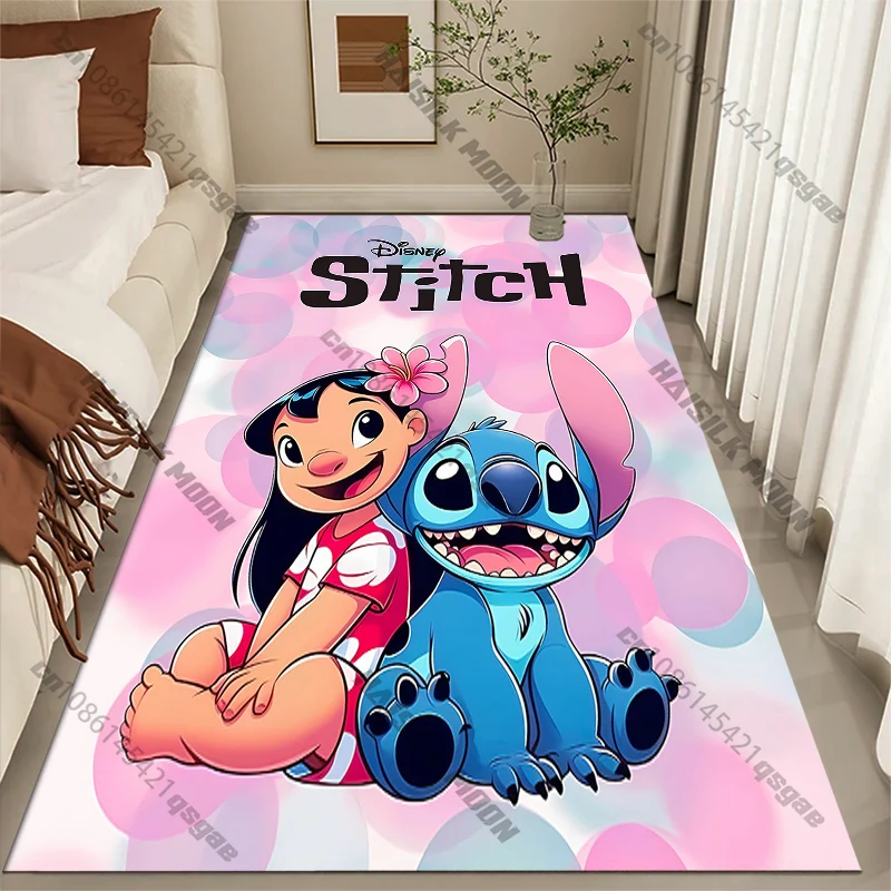 Niedlicher Stitch Cartoon-Teppich! Schlafzimmer-Bodenmatte, Wohnzimmer-Bettvorleger, Rutschfeste Exquisite Heimdekoration, Langlebiger Maschinenwaschbarer Teppich 5