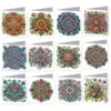 12er Packungen Grußkarten-Set zum Selbermachen, Diamant-Kunst-Malerei, Grußkarten für Weihnachten, Geburtstag, Ostern, Feiertage