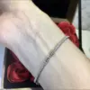 Qualität Marke Reinem 925 Sterling Silber Schmuck Für Frauen Gold Armreif Bewegen Diamant Armreif Hochzeit Schmuck Um Niet 6 cm armreif 6