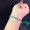 S925 reines Silber Roségold natürlichen Smaragd Armband kleine frische frische hochwertige Schmuck Hochzeit 3x4mm 20 stücke Stein 6