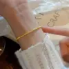 14 Karat reines Gold Farbe glänzende Armband kette für Frauen Braut Hochzeit Armband Armreif feinen Schmuck Geschenke nicht verblassen 6