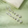 Anziw 42 mm lange baumelnde D-Moissanit-Tropfenohrringe für Frauen, 925er Sterlingsilber, Creolen, Clip-Ohrringe, Hochzeit, edler Schmuck, Geschenk 4
