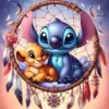 1 Stück großer Stich und Simba auf Traumfänger-Leinwand – 5D-Diamant-Malerei-Set zum Selbermachen, runde Diamanten, lebendige Farben, ideal für Ho