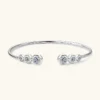 IOGOU 100 % D1,80 CT Lünette D Moissanit Öffnung Armreif Manschette für Frauen 925 Sterling Silber Schmuck 18 Karat vergoldet Armband Geschenke 6