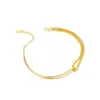 Echtes 14-karätiges Goldfarbenes Armband für Frauen, luxuriöses, fortschrittliches Valentinstag-Geburtstagsgeschenk für Freundin