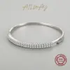 Ailmay Solide 925 Sterling Silber Klassische Luxus Voller Zirkonia Armbänder Für Frauen Mädchen Anti-allergie Feine Schmuck Geschenke 4