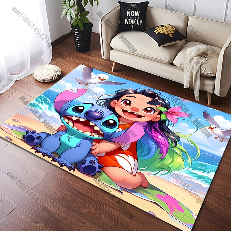 Niedlicher Stitch Cartoon-Teppich! Schlafzimmer-Bodenmatte, Wohnzimmer-Bettvorleger, Rutschfeste Exquisite Heimdekoration, Langlebiger Maschinenwaschbarer Teppich 6