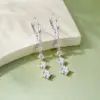 Anziw 42 mm lange baumelnde D-Moissanit-Tropfenohrringe für Frauen, 925er Sterlingsilber, Creolen, Clip-Ohrringe, Hochzeit, edler Schmuck, Geschenk 3