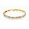 Vergoldetes 18 Karat Gold VVS1 Moissanit-Tennis-Armband, elastisch, 925er Sterlingsilber, Paar-Armbänder für Damen, Herren, Geburtstag, Hochzeit, Geschenk 3