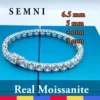 SEMNI 3 mm 4 mm 5 mm 6,5 mm Moissanit-Diamant-Tennis-Armband für Damen und Herren, Zertifikat, 925er Sterlingsilber, luxuriöser edler Schmuck 1