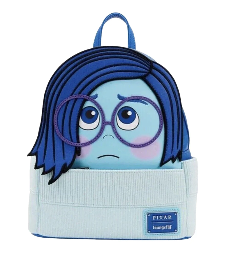 Stock Disney Loungefly Inside Out Sadness Cosplay Mini-Rucksack Pu-Leder Rucksack Cartoon Lotso Stitch Mode süße Mädchen Tasche 2