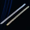 2 Reihen 8 MM Kubanisches Armband Männer Frauen Edlen Schmuck S925 Silber High Carbon Diamant Paar Armband vergoldet 18 Karat Hip Hop Link Kette 3