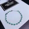S925 reines Silber Roségold natürlichen Smaragd Armband kleine frische frische hochwertige Schmuck Hochzeit 3x4mm 20 stücke Stein