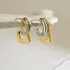 Geometrische doppelte runde Stapelohrringe für Damen, Edelstahl, zierliche Gold- und Silber-C-förmige Ohrstecker, Hochzeitsschmuck 3