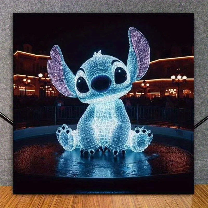 5D-Diamant-Malerei-Set zum Selbermachen – Cartoon, leuchtender Stich, runder synthetischer Acryl-Edelstein, Leinwand-Bastelset, Diamant-Kunstwerk, H 3