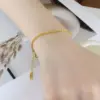 14 Karat reines Gold Farbe glänzende Armband kette für Frauen Braut Hochzeit Armband Armreif feinen Schmuck Geschenke nicht verblassen 3